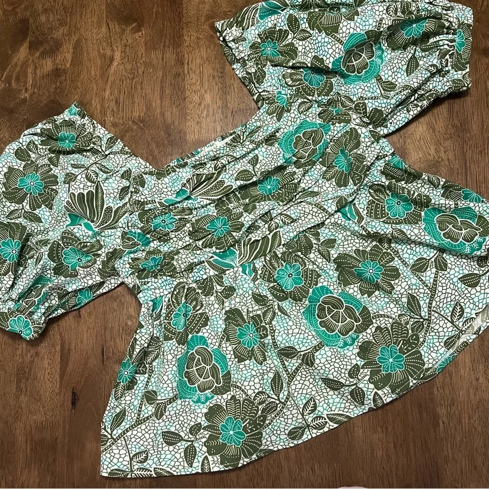 Anthropologie Nikasha Babydoll Poplin Blouse Size Small Boho Coquette Babydoll